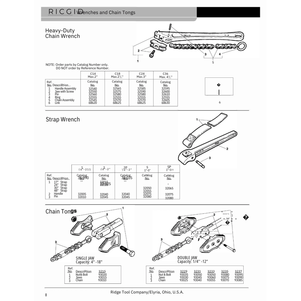 RIDGID C-36 4'' AĞIR TİP ZİNCİRLİ BORU ANAHTARI