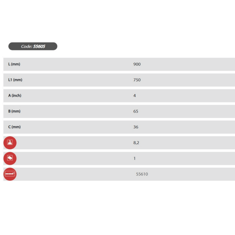 Ega Master 4 İnç Ağır Tip Zincirli Boru Anahtarı L:900