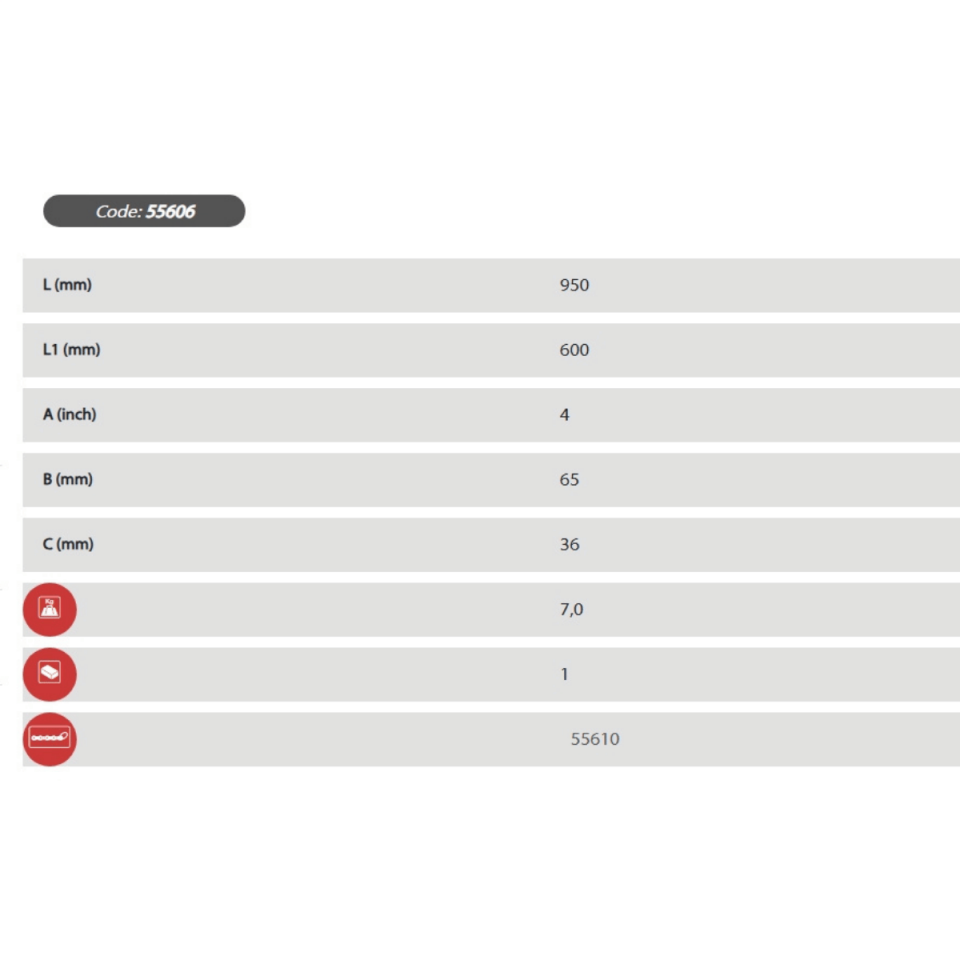EGAMASTER  4'' AĞIR TİP ZİNCİRLİ BORU ANAHTARI L:950