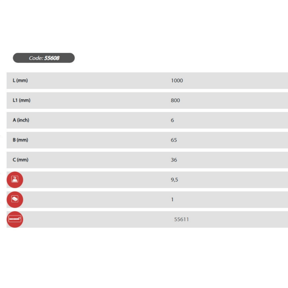 Ega Master 6 İnç Ağır Tip Zincirli Boru Anahtarı L:1000