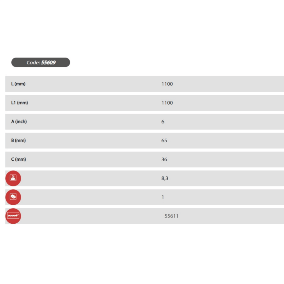 EGAMASTER  6'' AĞIR TİP ZİNCİRLİ BORU ANAHTARI L:1100