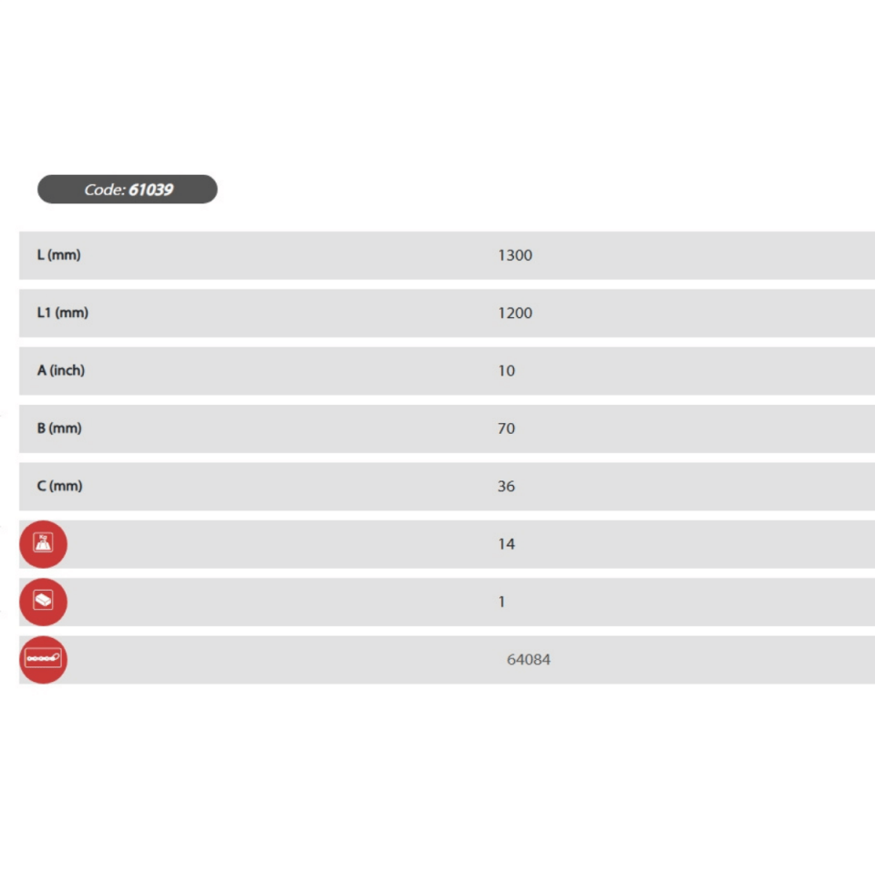 Ega Master 10 İnç Ağır Tip Zincirli Boru Anahtarı L:1300