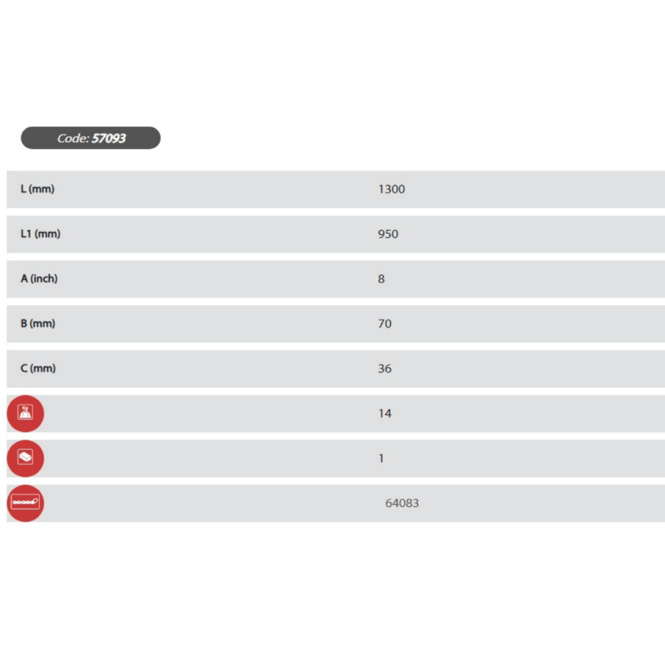 Ega Master 8 İnç Ağır Tip Zincirli Boru Anahtarı L:1300