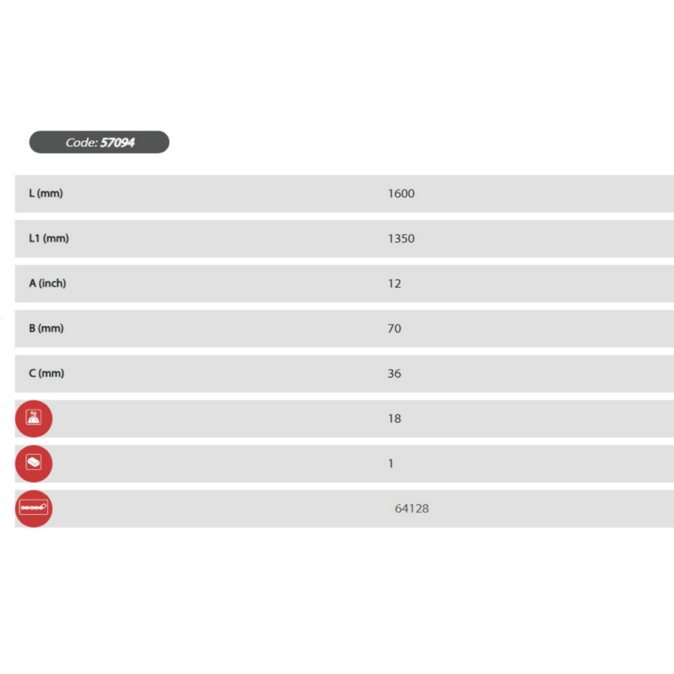 Ega Master 12 İnç Ağır Tip Zincirli Boru Anahtarı L:1600