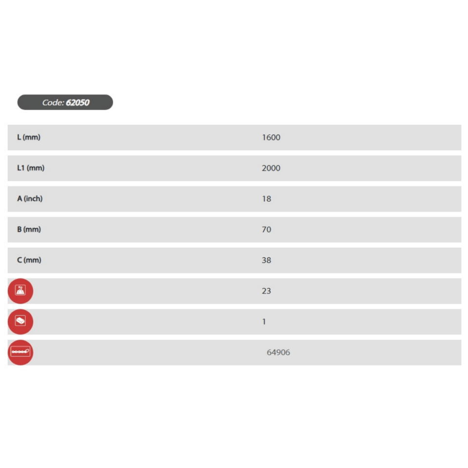 Ega Master 18 İnç Ağır Tip Zincirli Boru Anahtarı L:1600