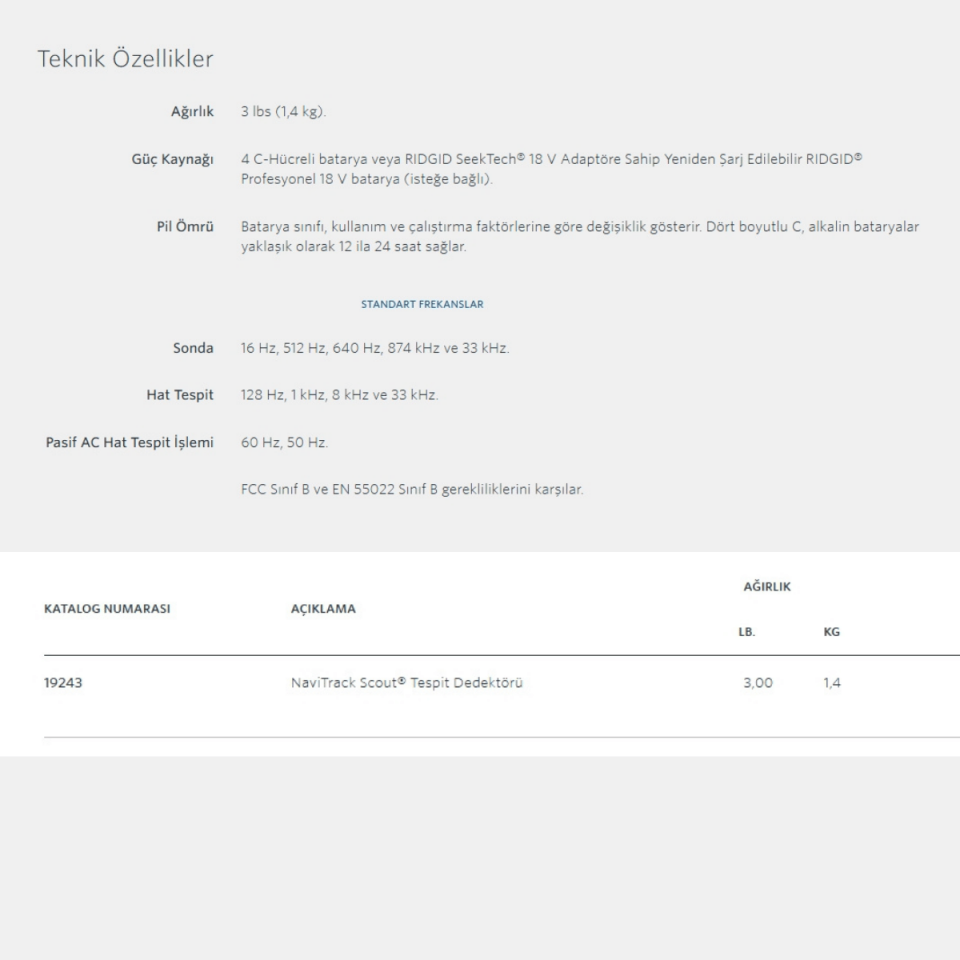Ridgid Scout Kamera Sonda Tespit Dedektörü