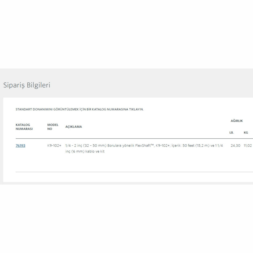 Ridgid Flexshaft K9-102 Kanal Temizleme Makinesi