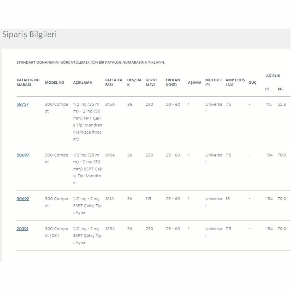 Ridgid Model 300 Kompakt Diş Açma Makinesi