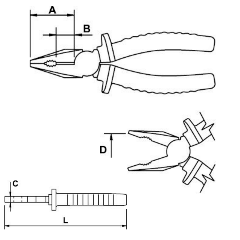 KOMBİNE PENSE 200 mm 1000 V TİTACROM® BIMAT