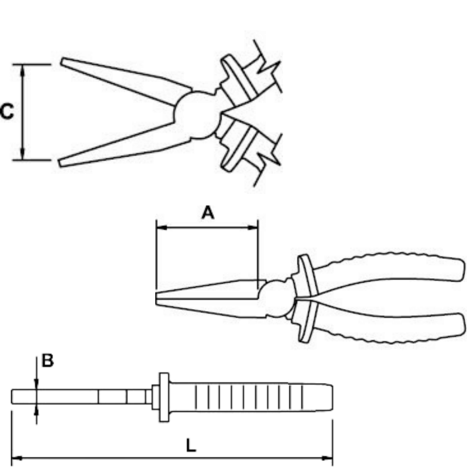 DÜZ BURUNLU PENSE 160 mm 1000 V TİTACROM® BIMAT