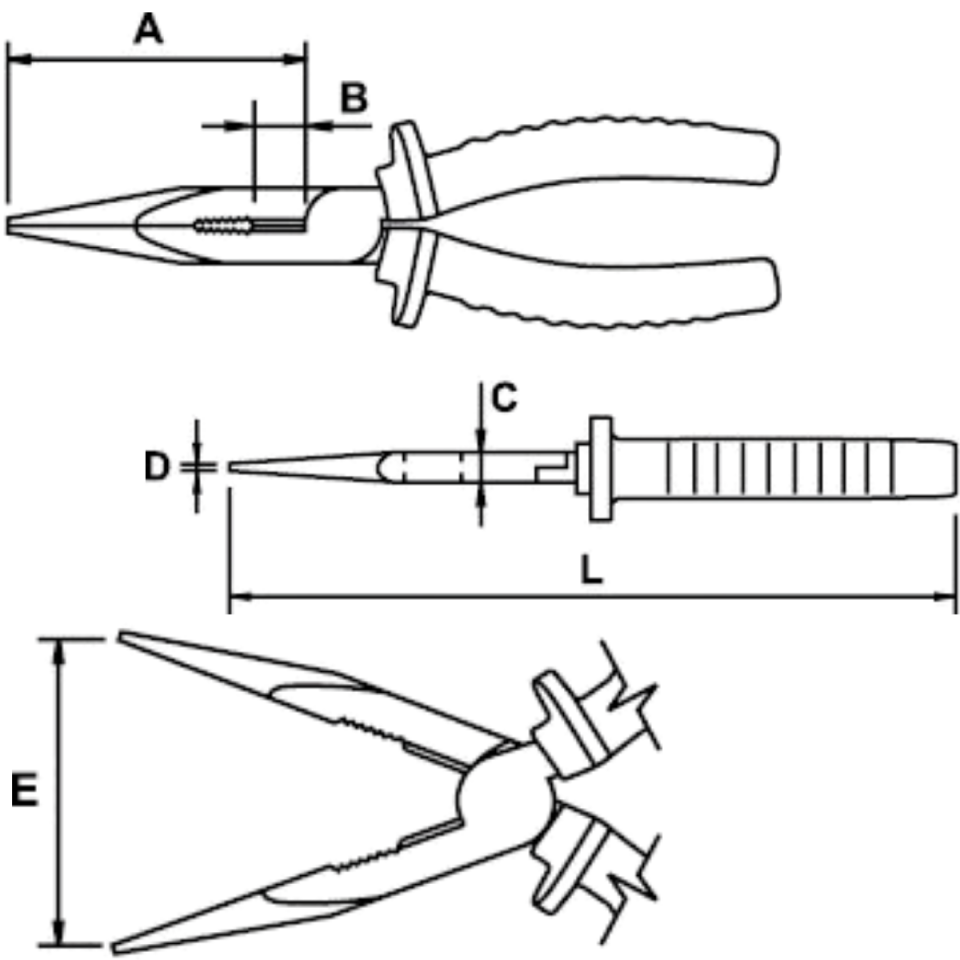 UZUN BURUNLU PENSE 200 mm 1000 V TİTACROM® BIMAT
