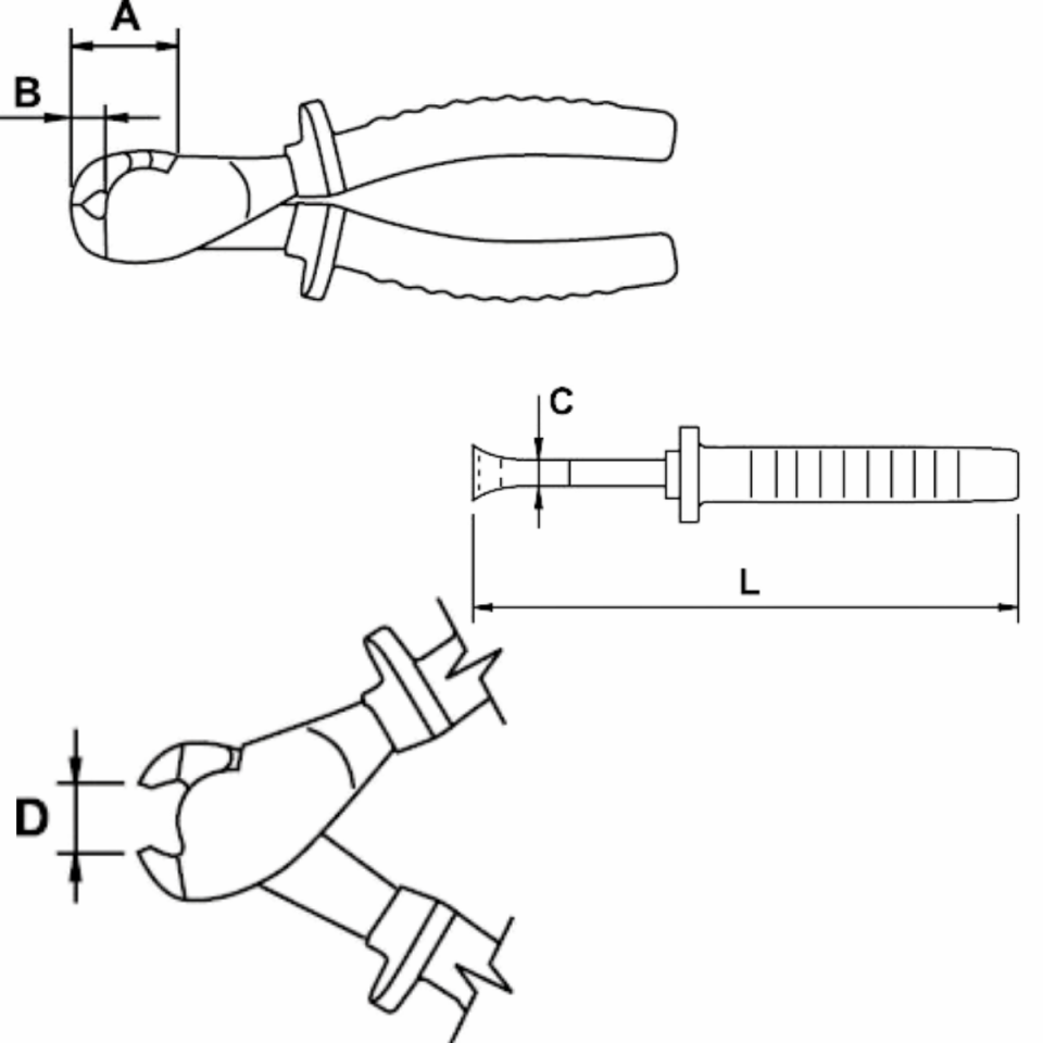 ALIN KESME PENSESİ 160 mm 1000 V TİTACROM® BIMAT