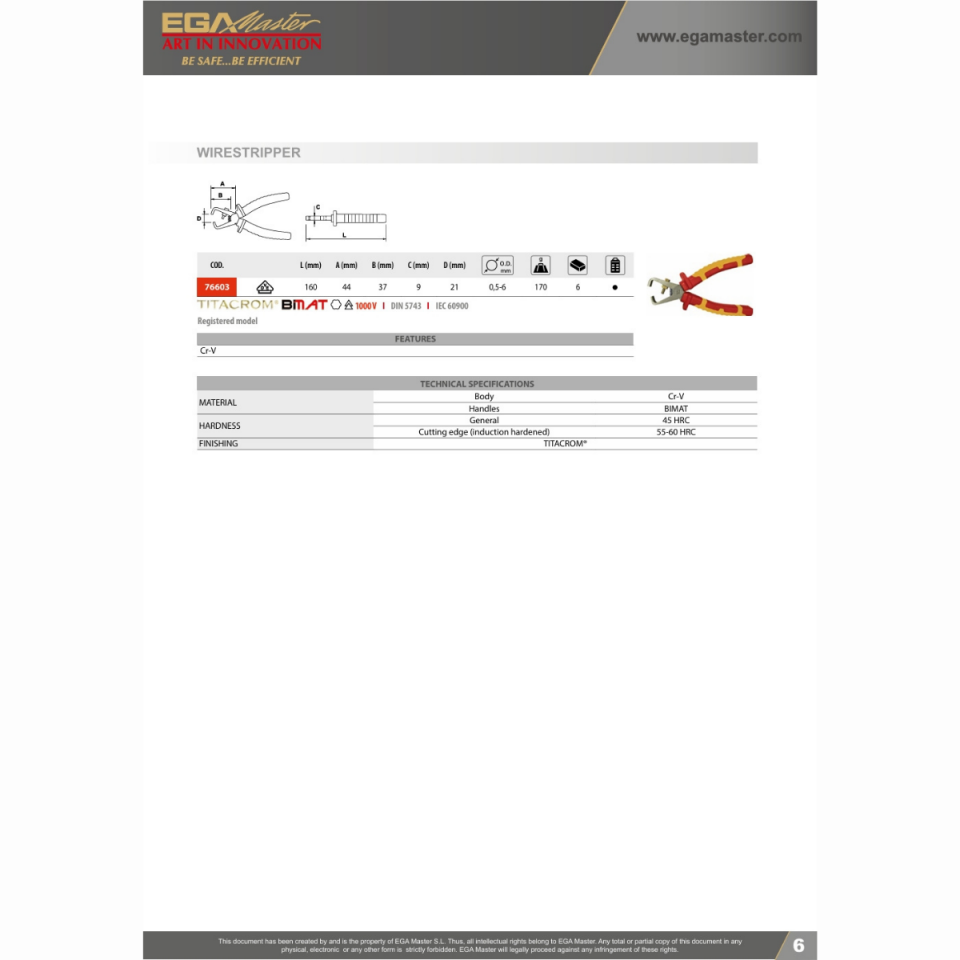 KABLO SOYMA(SIYIRMA) PENSESİ 1000 V TİTACROM® BIMAT