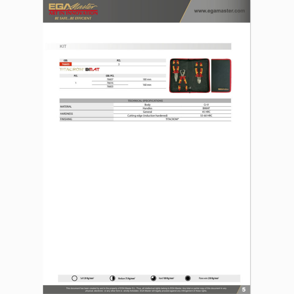 3'LÜ PENSE SETİ 160-180 mm 1000 V TİTACROM® BIMAT