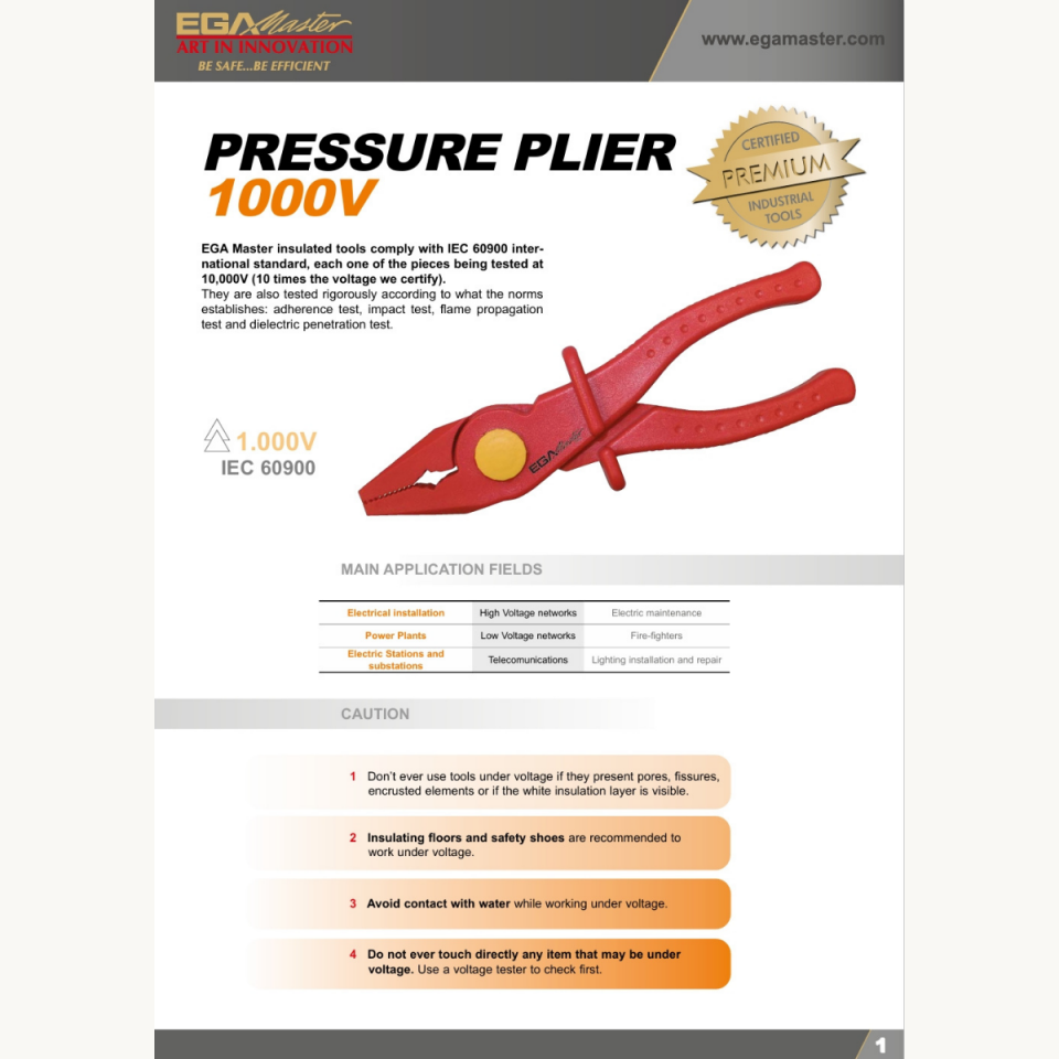 YALITIMLI KİLİTLEME PENSESİ 150 mm 1000 V