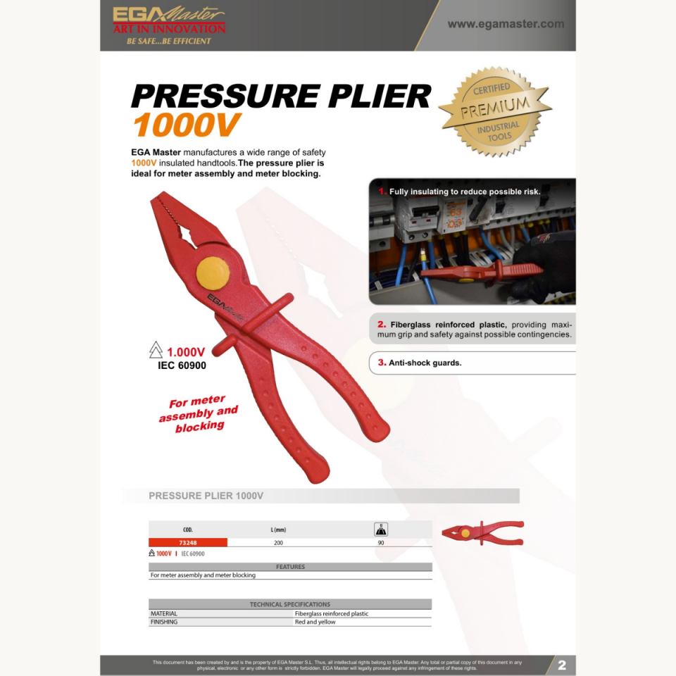 YALITIMLI KİLİTLEME PENSESİ 150 mm 1000 V