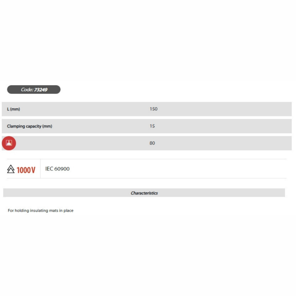 YALITIMLI KELEPÇE 150 mm 1000 V T