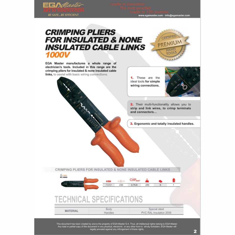 YALITIMLI KABLO PABUCU SIKMA PENSESİ 230 mm 1000 V
