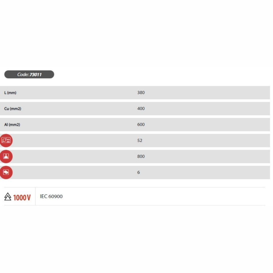 1000 V İZOLELİ CIRCIRLI KABLO KESİCİ 52 mm