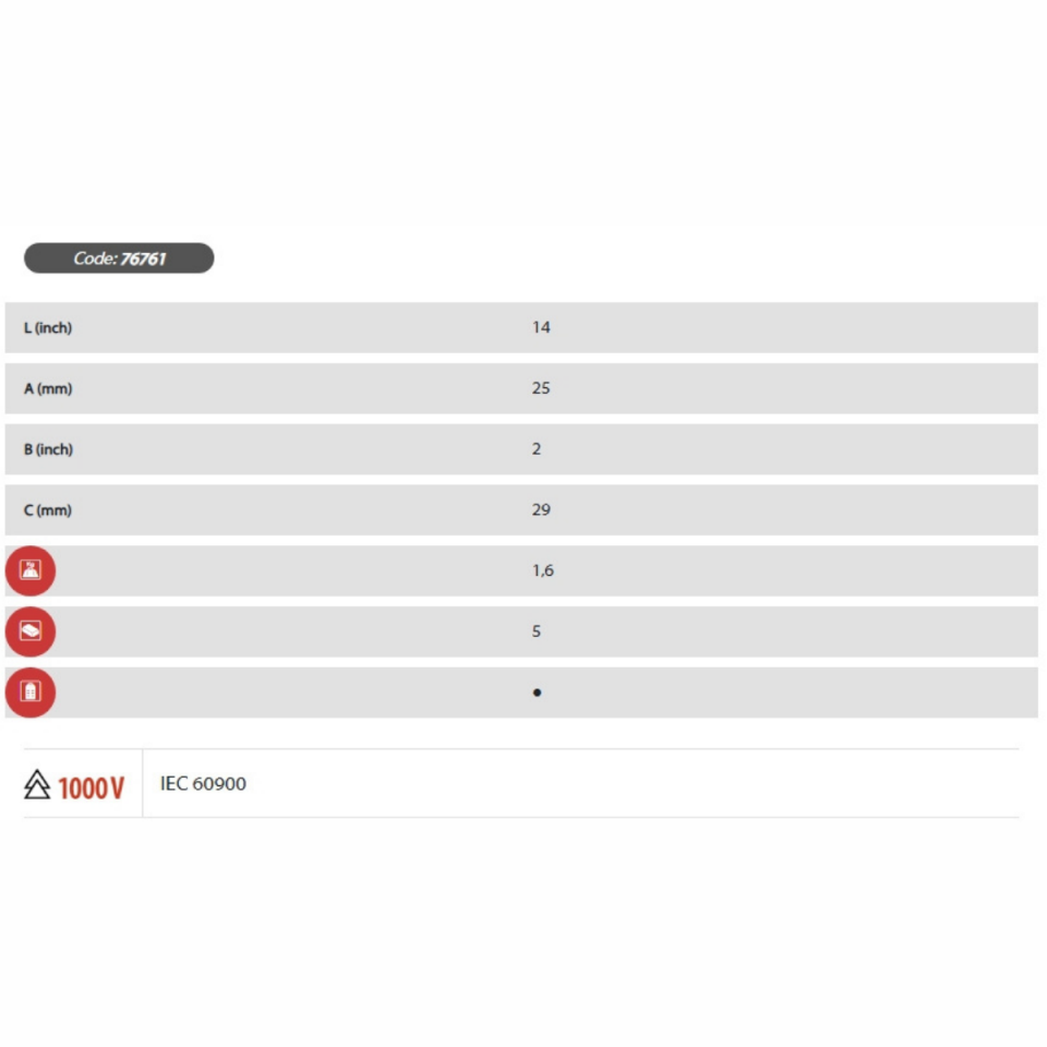 EGA MASTER 1000 V İZOLELİ  OFFSET AĞIR HİZMET TİPİ BORU ANAHTARI