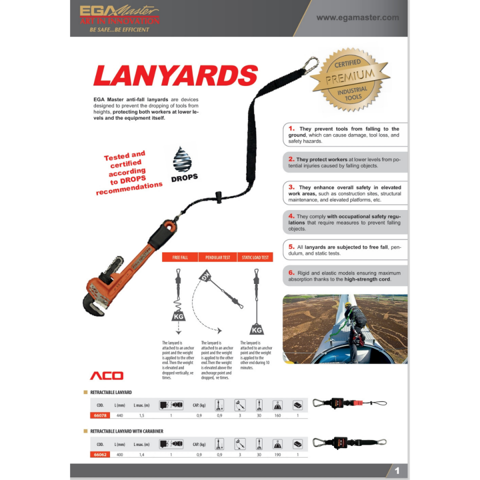 EGA MASTER ANTİ-DROP ALET EMNİYET HALATI