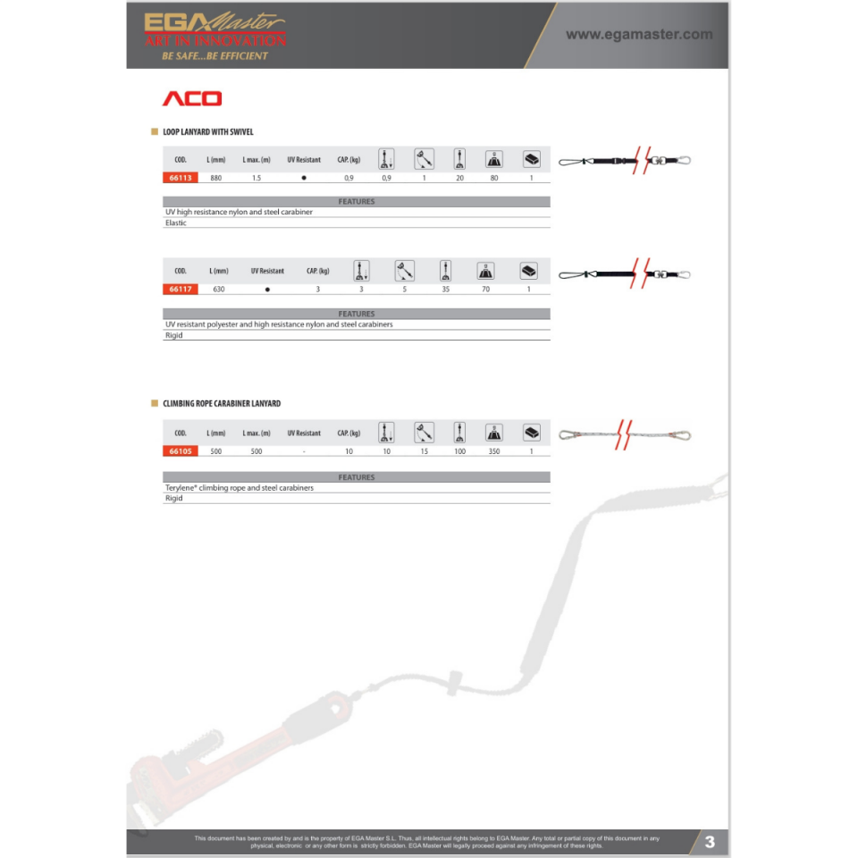EGA MASTER ANTİ-DROP ALET EMNİYET HALATI